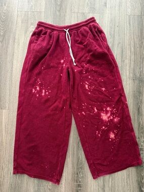 aerie ‘Sherpa’ Burgundy Tie-Dye Sweatpants
